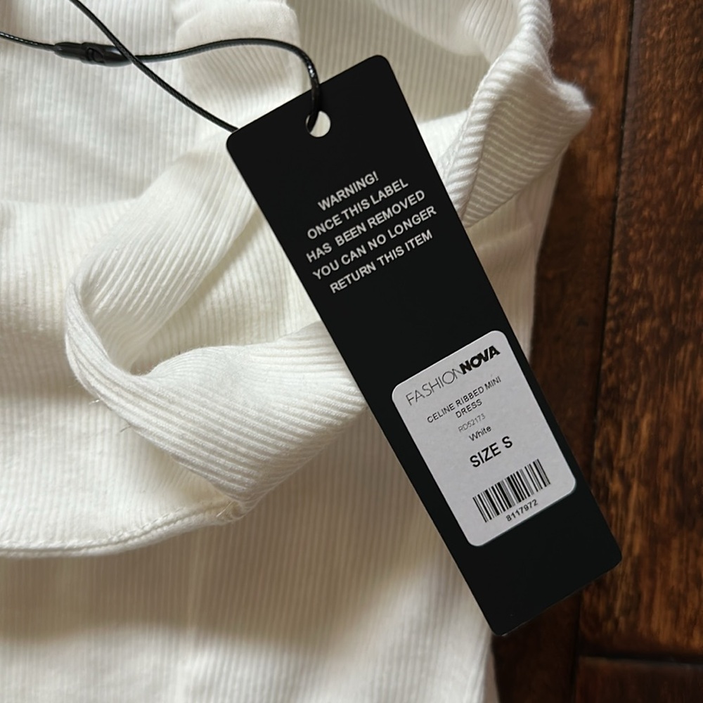 Fashion Nova Celine Ribbed Mini Dress, Size S, New with Tag - Picture 4 of 7